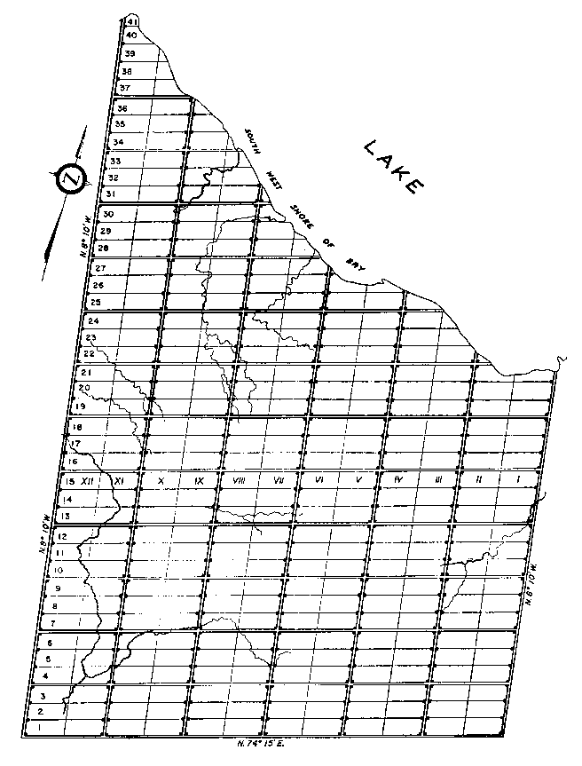 Sketch 1 of Method 81 showing a sectional township with double fronts in accordance with Section 31, subsection 1. 