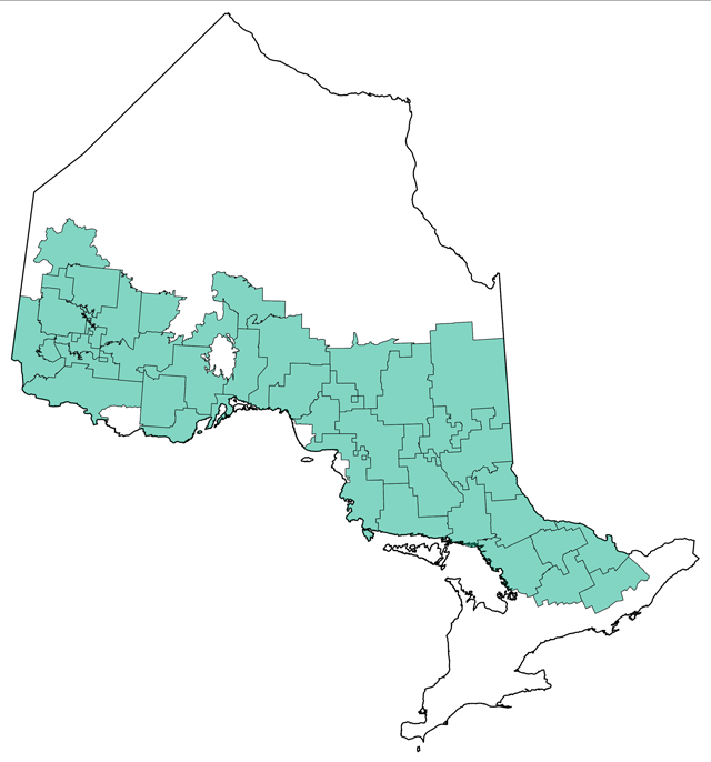 Map showing the Managed Forest and management units within the province.