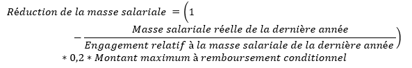 capture d’écran de l’équation de réduction de la masse salariale