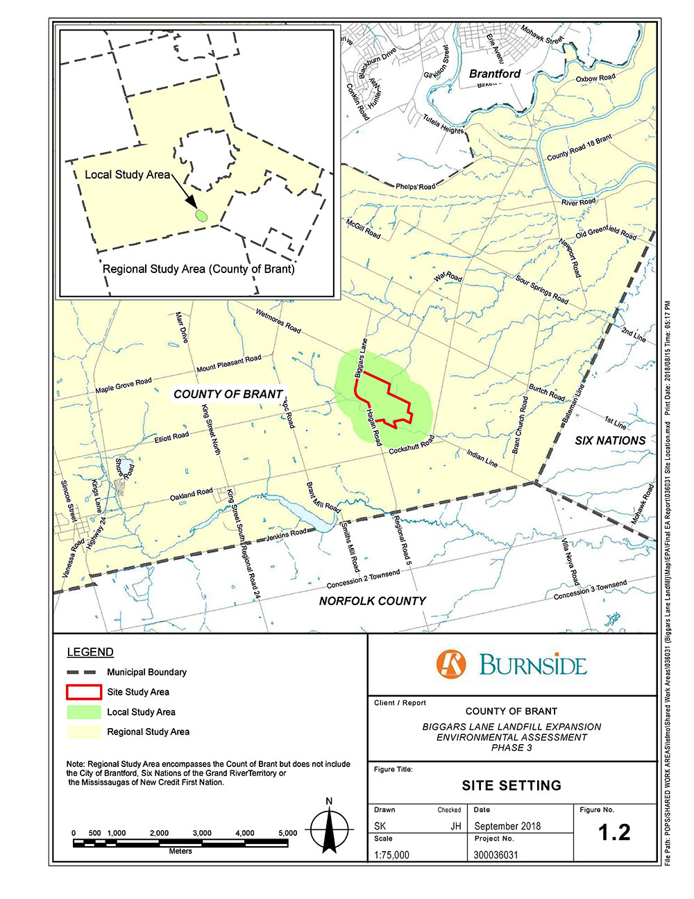 Map showing study areas