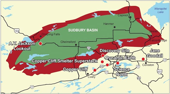 Greater Sudbury GeoTours Map