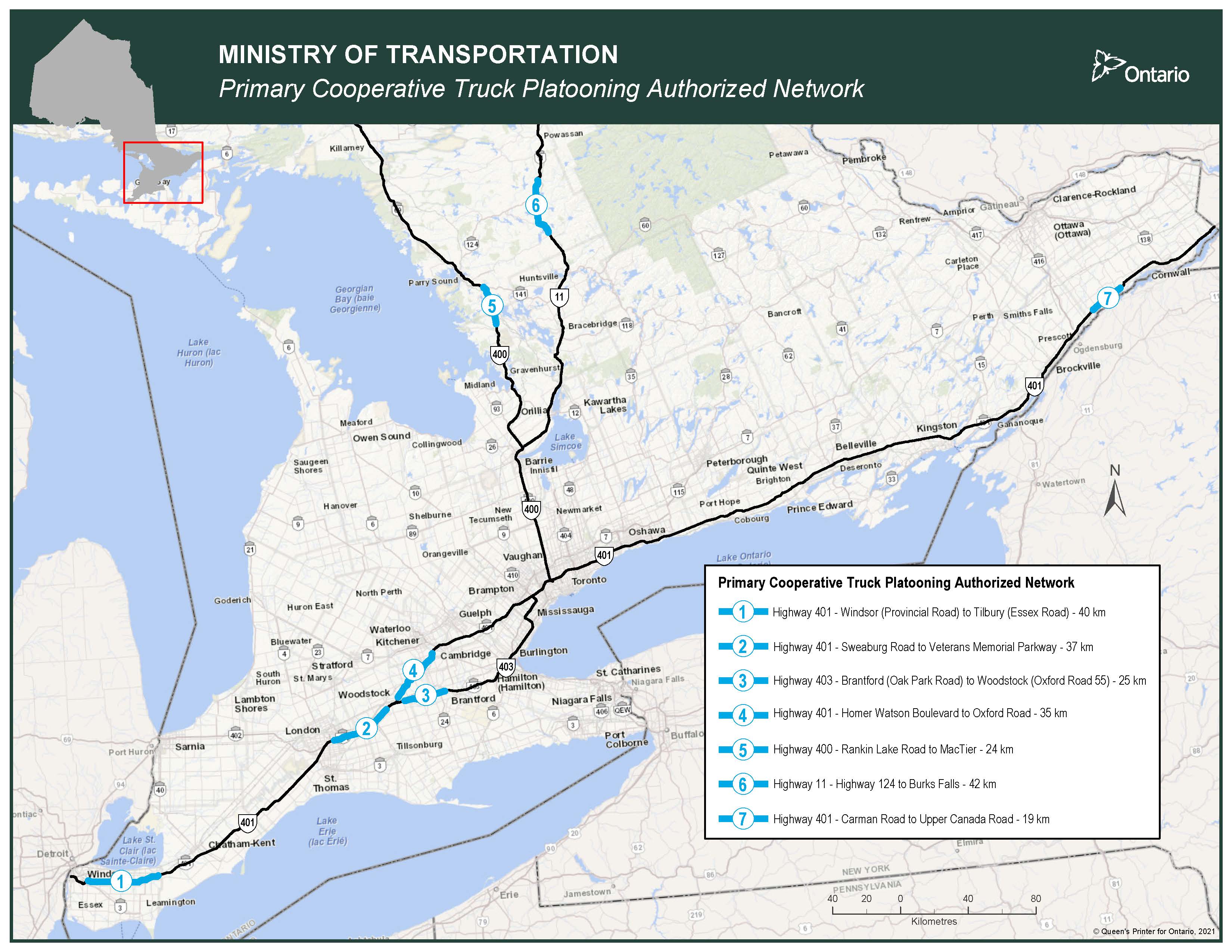 Truck platooning map