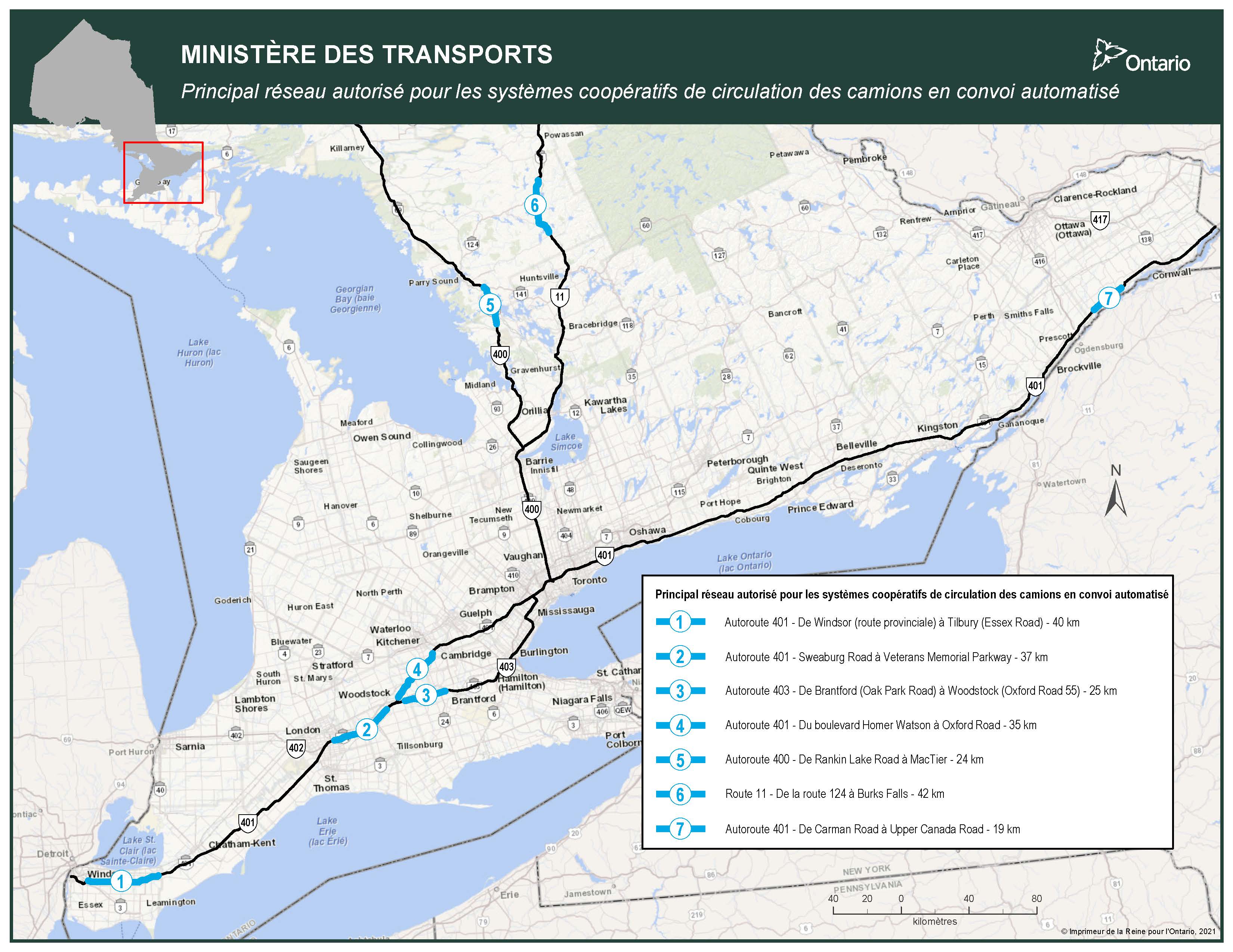 ontarien pour la circulation des camions en convoi automatisé