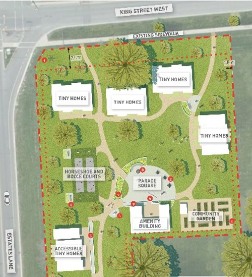 Map of Veterans' Village in Kingston