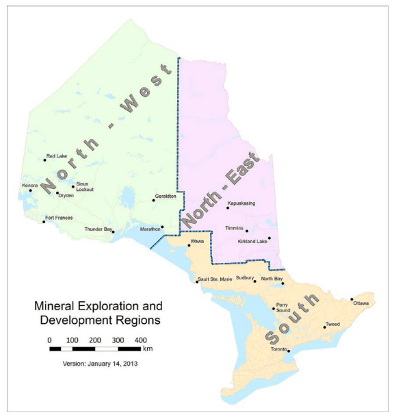 Mineral Exploration and Development office regions