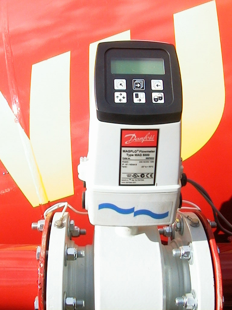 A Flow Meter Sensor mounted on a manure tanker