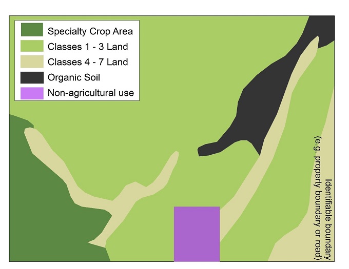 Sample map showing lands included in prime agricultural areas