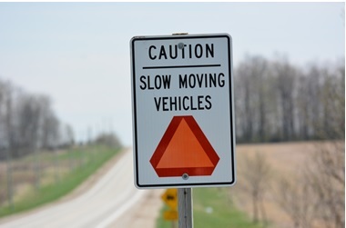 Slow moving vehicle sign.
