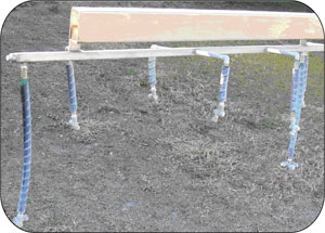 Drop-arms on a horizontal boom.