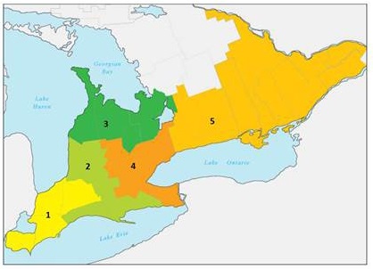 Districts producteurs de pommes de l'Ontario (Ontario Apple Growers).