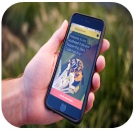 Cell phone showing the Pollinator App.