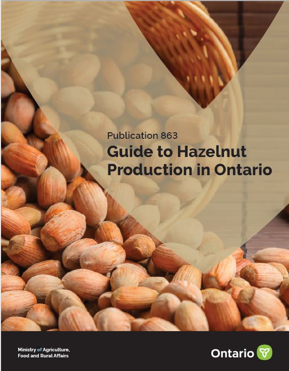 Guide to Hazelnut Production in Ontario publication cover.