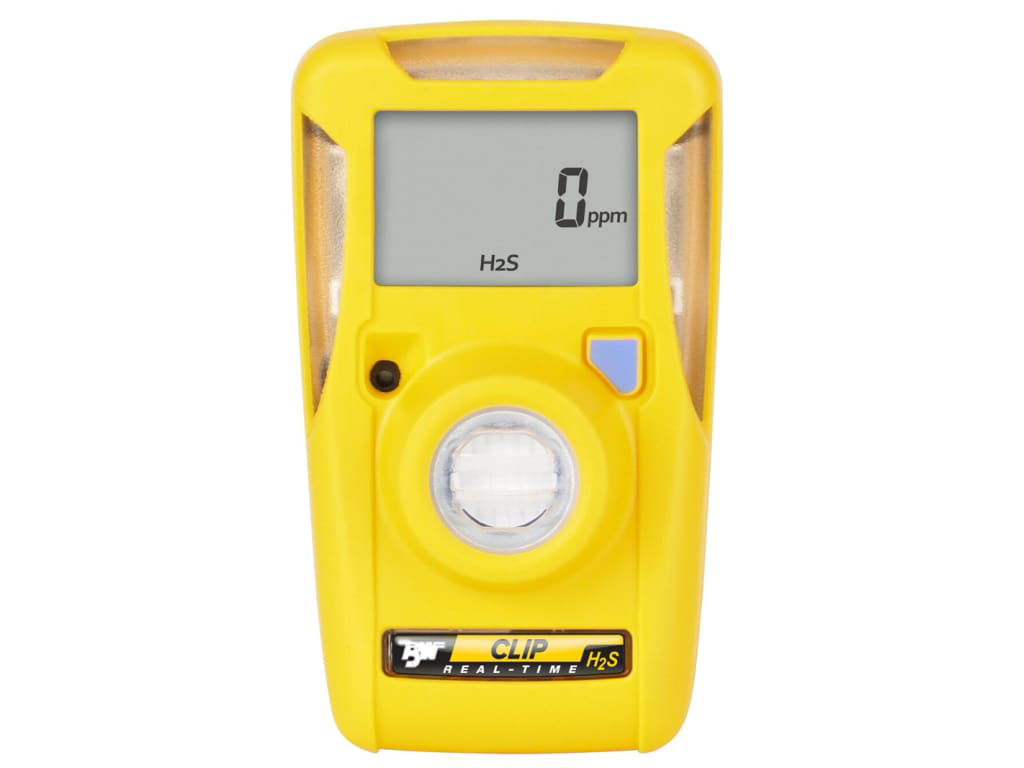 A yellow personal safety monitor