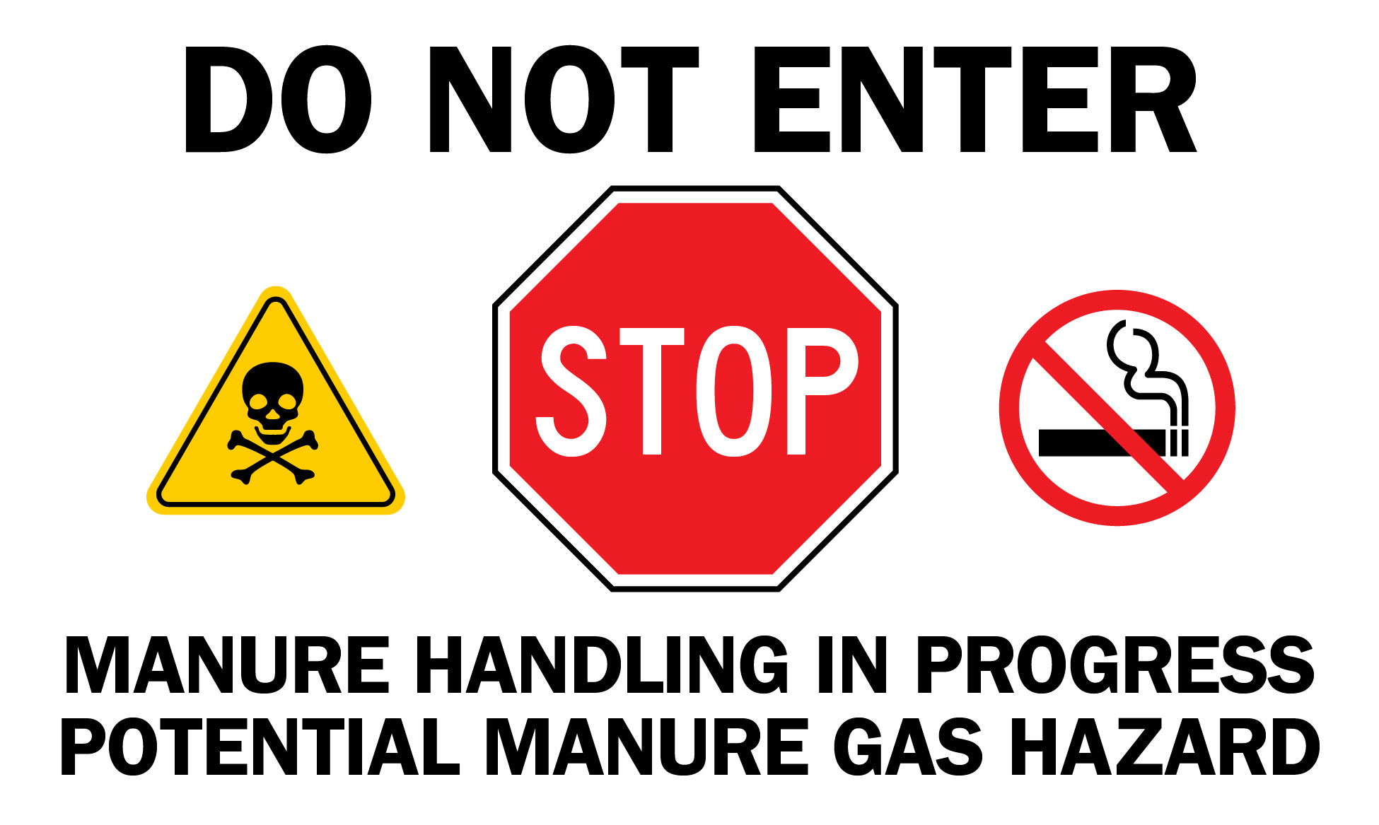 A warning sign that says Do Not Enter and warns of hazardous gases