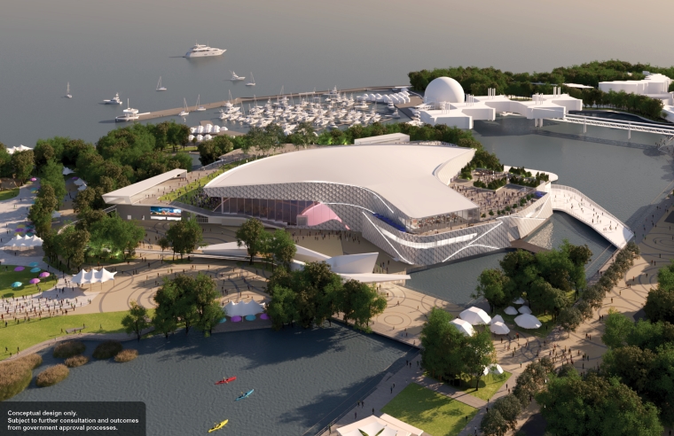Conceptual illustration of Live Nation venue as an aerial view 