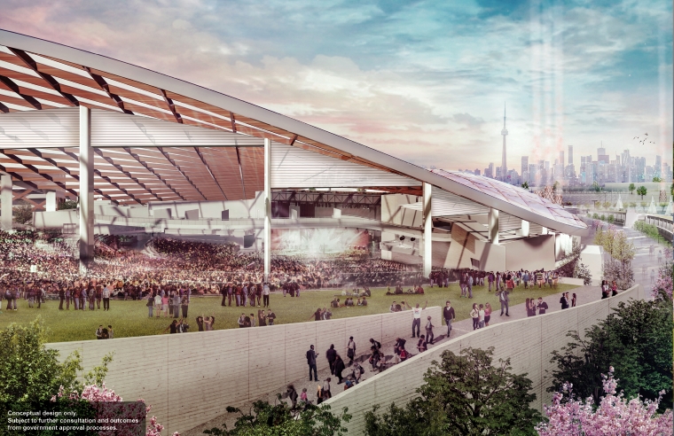 Conceptual illustration of Live Nation venue stage with people