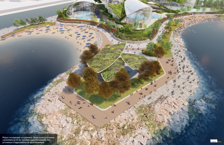 Illustration conceptuelle d’une berge avec plage