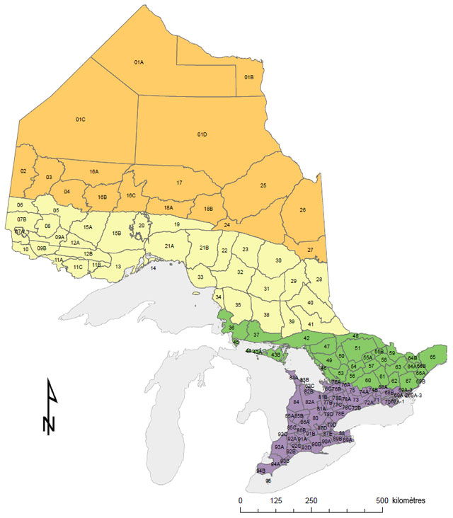 Carte des limites des unités de gestion de la faune 