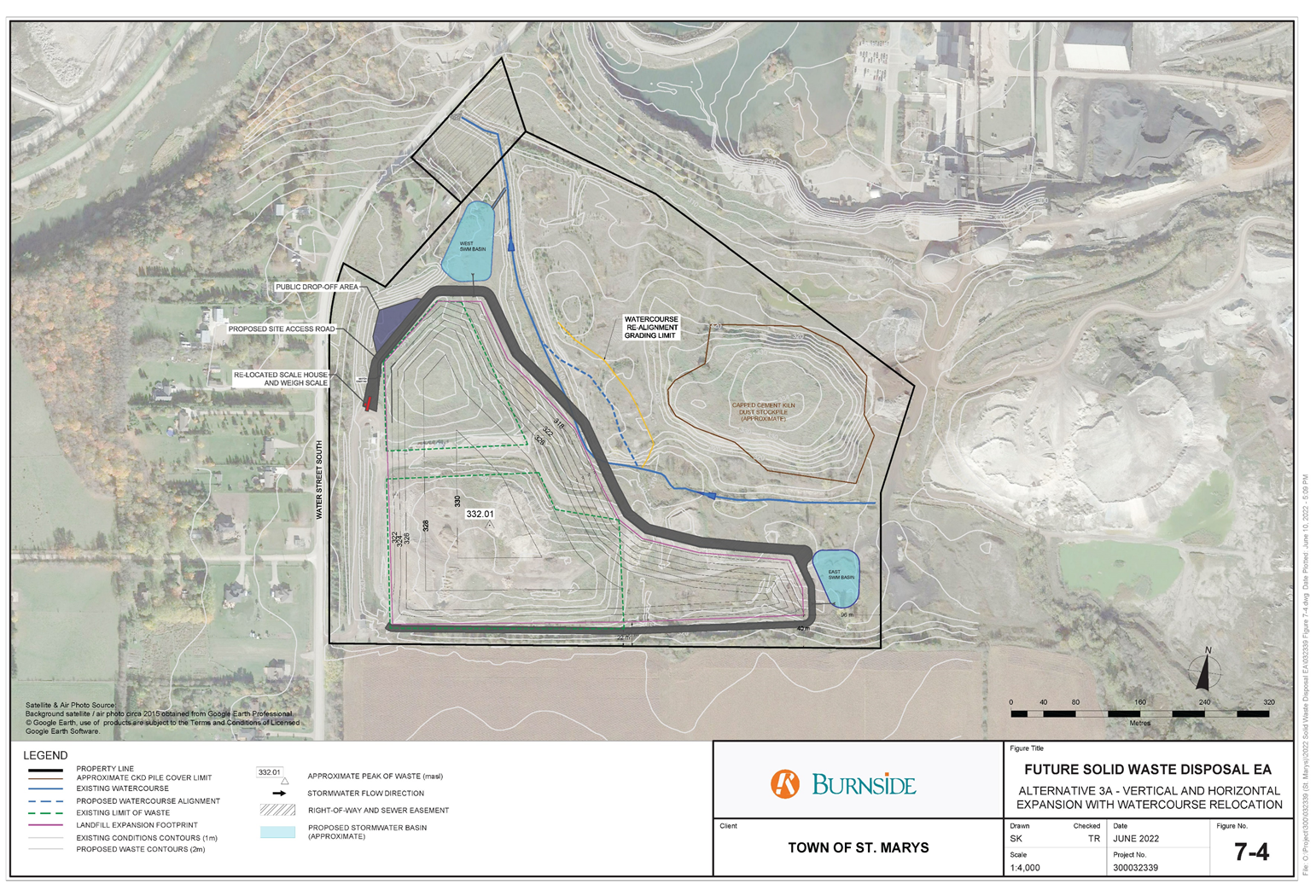 This figure shows the preferred alternative for the expansion of the St.
Marys Landfill site