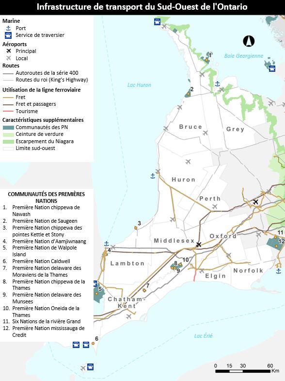 Carte du sud-ouest de l’Ontario