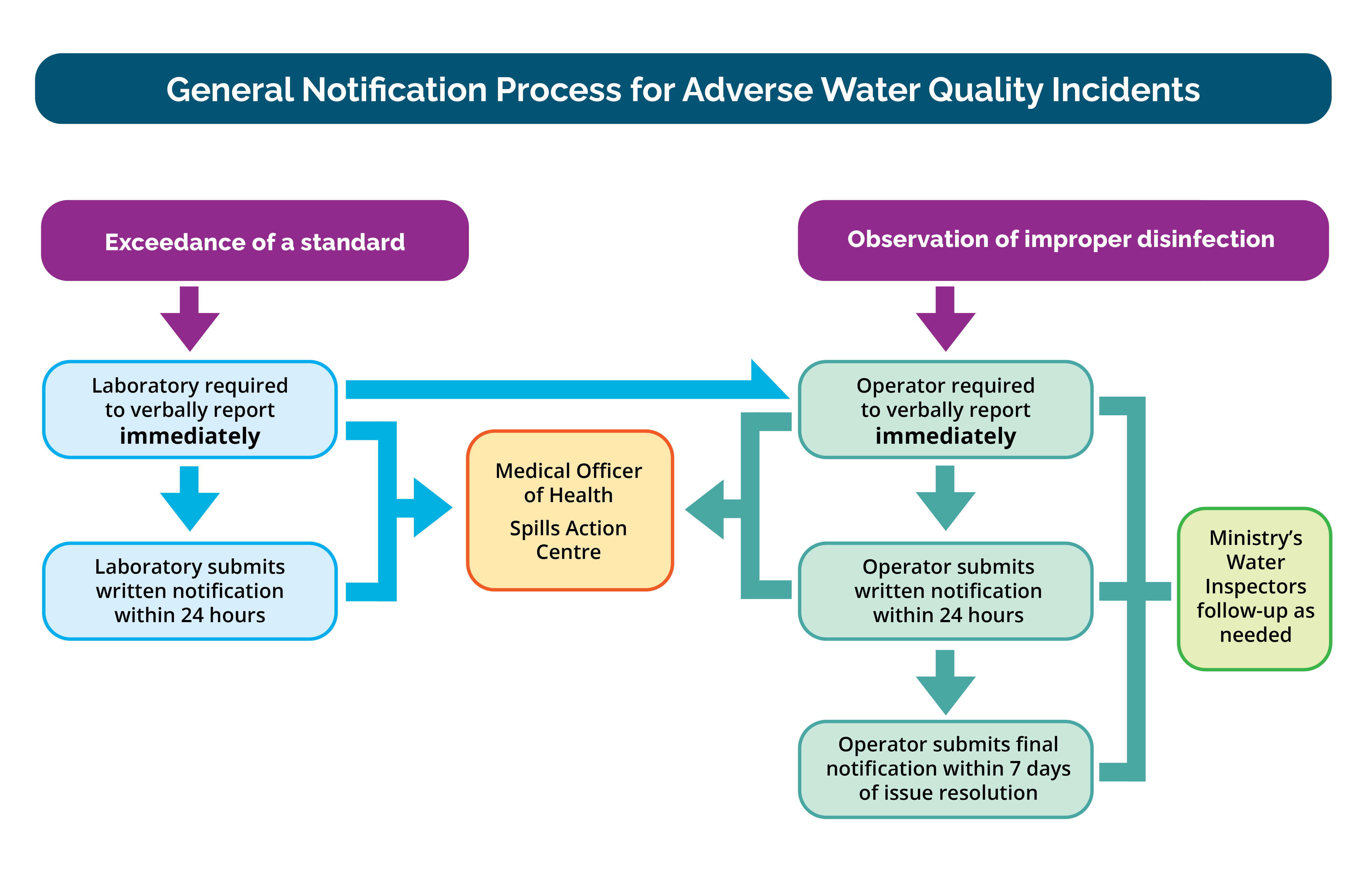 Figure 2 outlines the process that must be followed when an adverse test result or observation occurs.