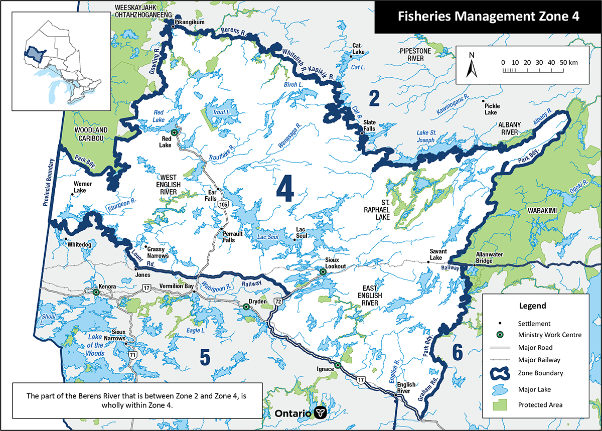 Zone 4 is located in northwestern Ontario and includes the cities of Red Lake, Ear Falls, Sioux Lookout and Ignace.