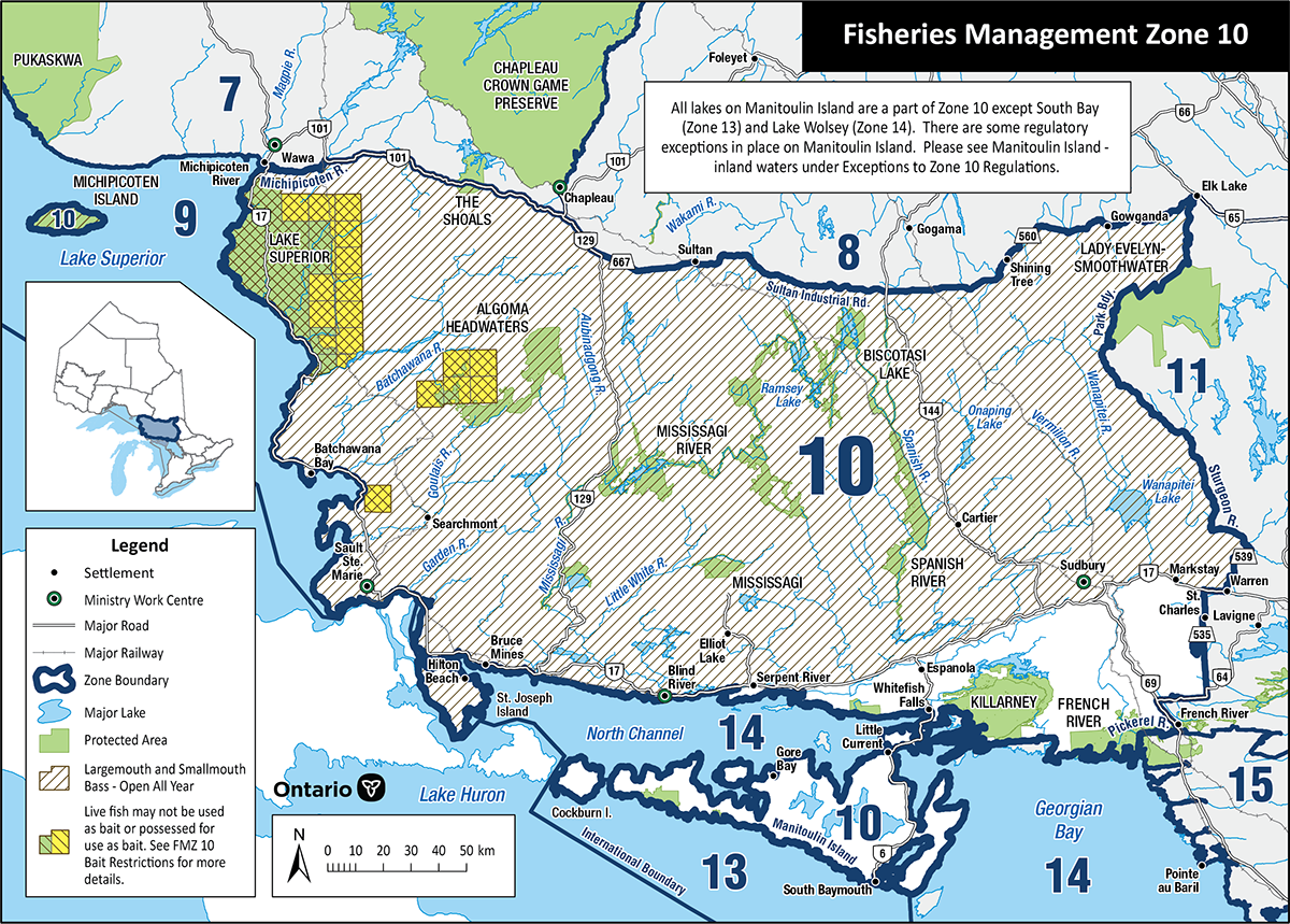 Fisheries Management Zone 10, Ontario Fishing Regulations Summary