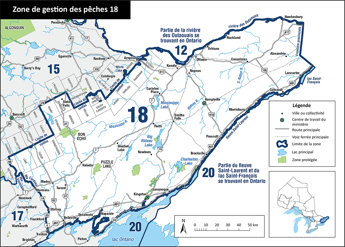 La zone 18 est située dans le Sud de l’Ontario et comprend les villes d’Ottawa, Cornwall, Perth, Kingston et Belleville.