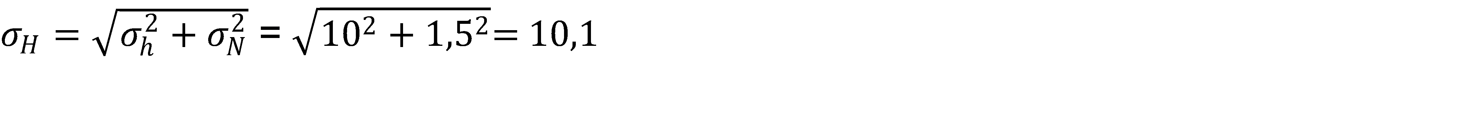  Cette équation calcule l’écart-type de l’altitude orthométrique (la variable dépendante de l’équation).