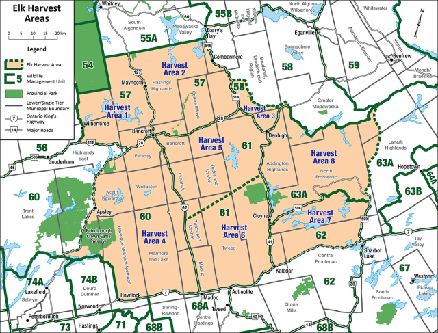 Elk harvest area map