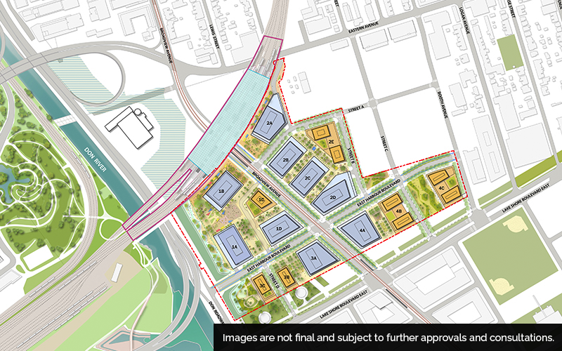 A map of the East Harbour transit-oriented community