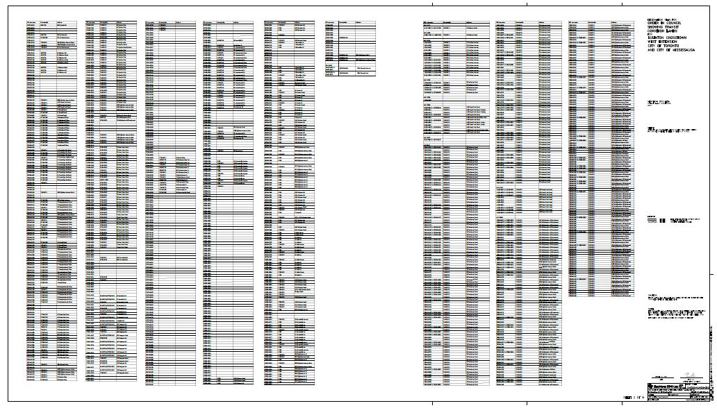Eglinton Crosstown West Extension 30m Buffer PIN Table - Sheet 2 of 5
