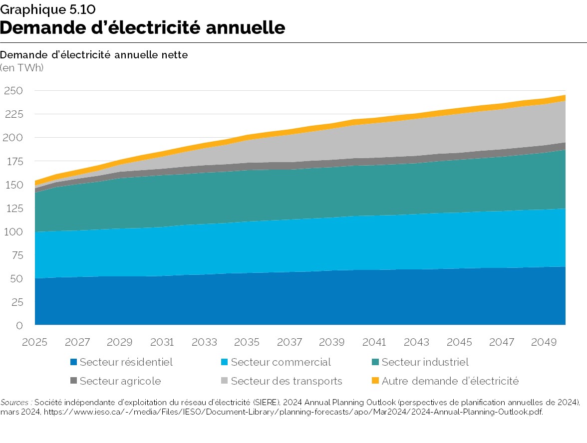 Graphique 5.10 : Demande d’électricité annuelle