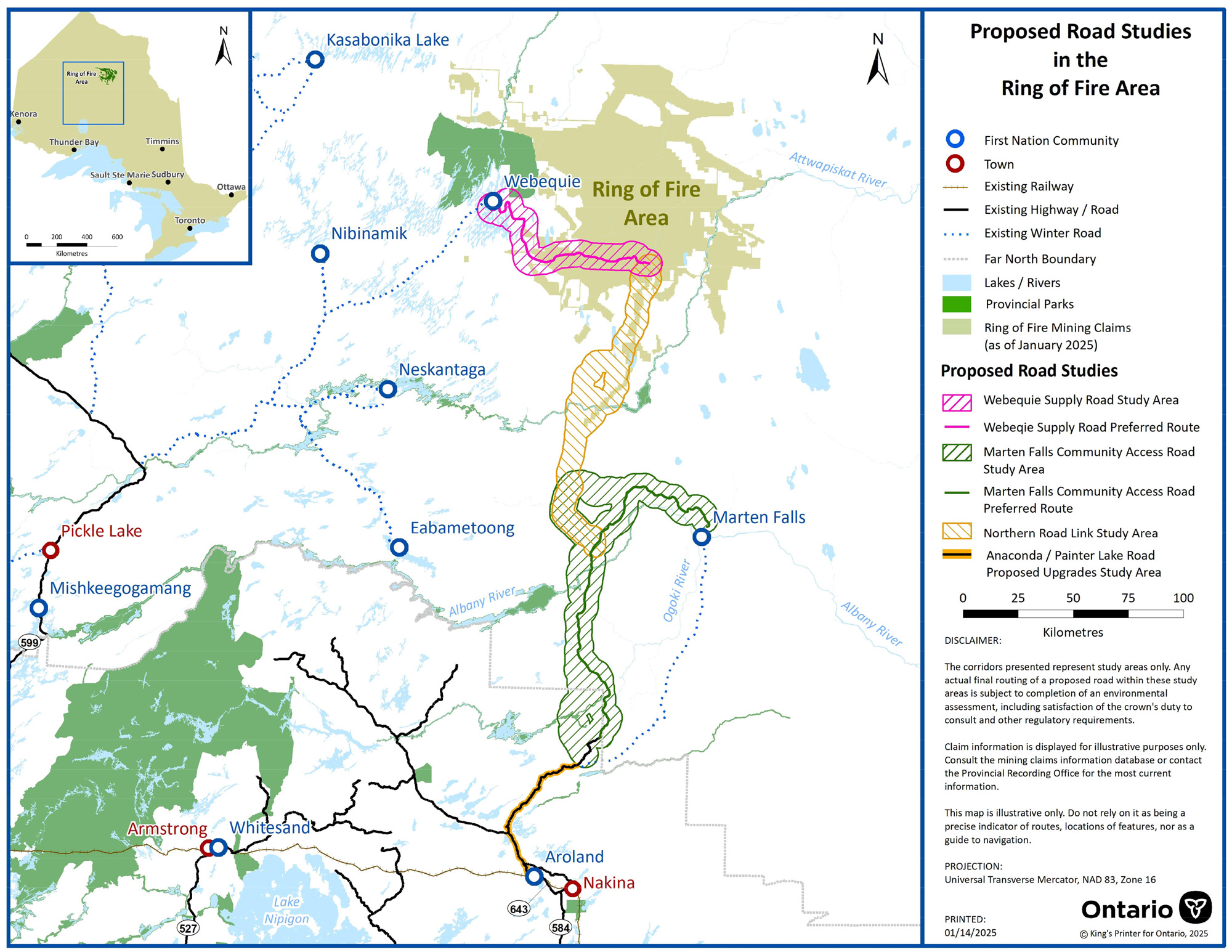 Proposed road studies in the Ring of Fire area