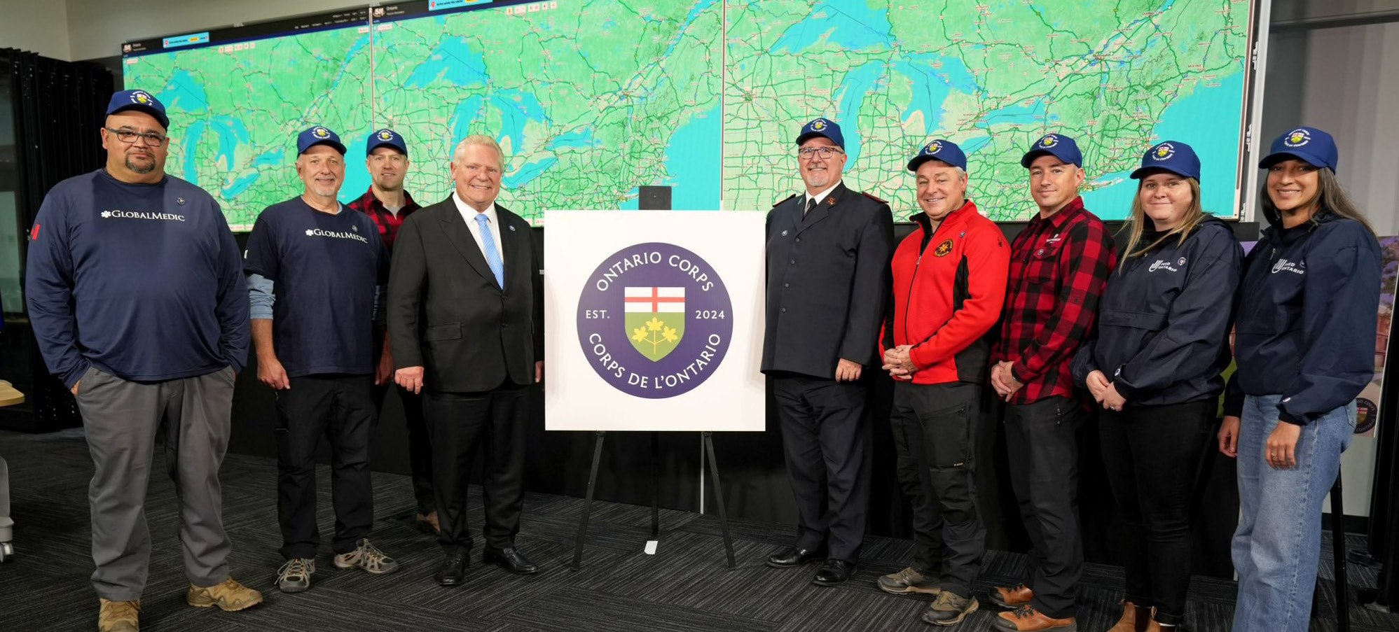 A group of officials at the Ontario Corps announcement. 