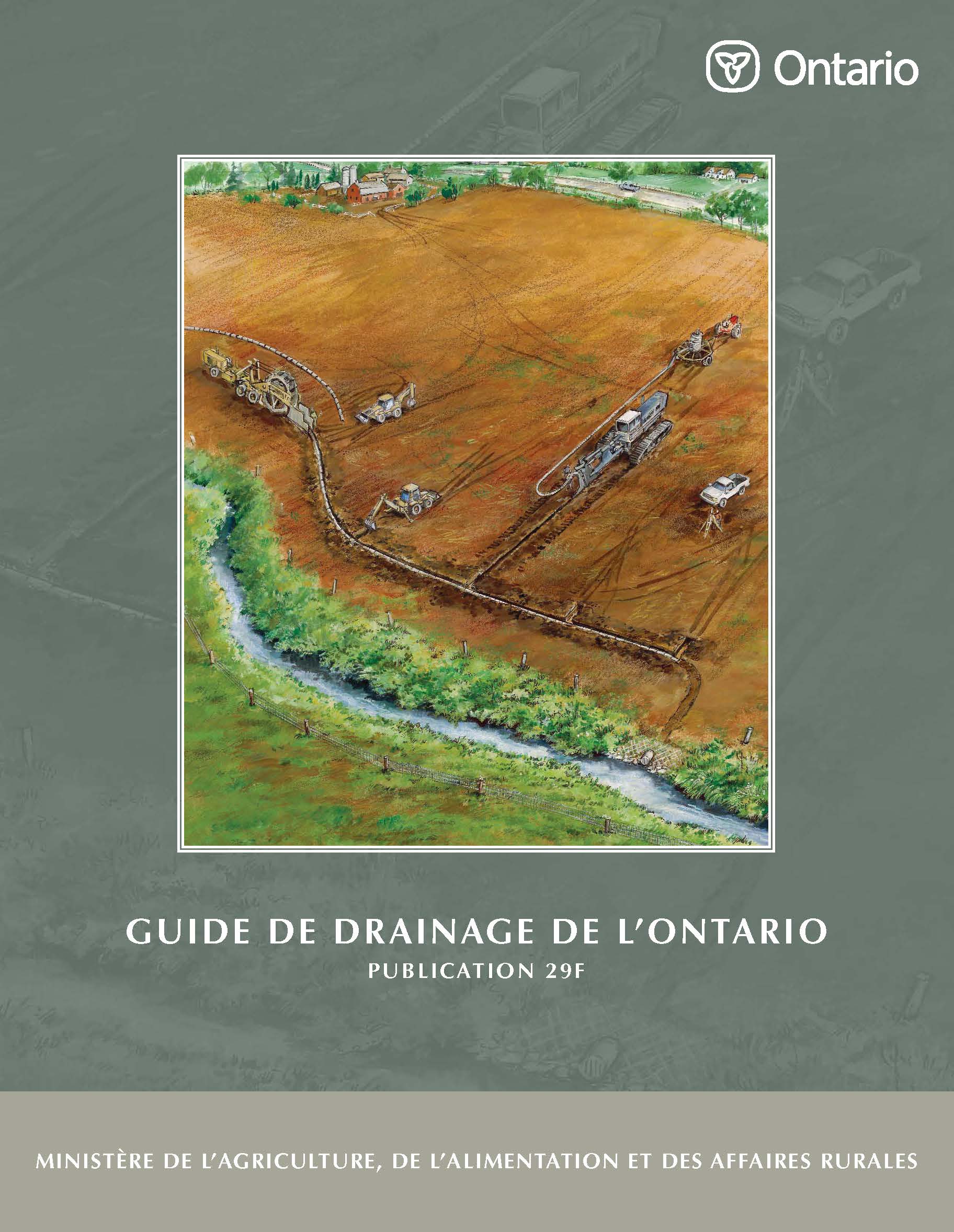 La page de couverture de la Publication 29F – Guide de drainage de l’Ontario.