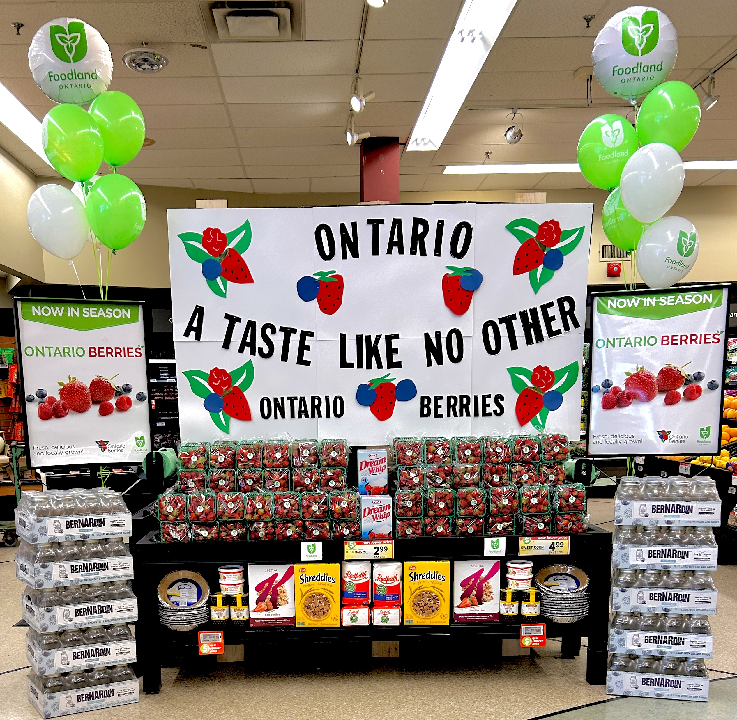 Metro #73 grocery store’s photo entry for Retailer Awards. The display is  Ontario berries.