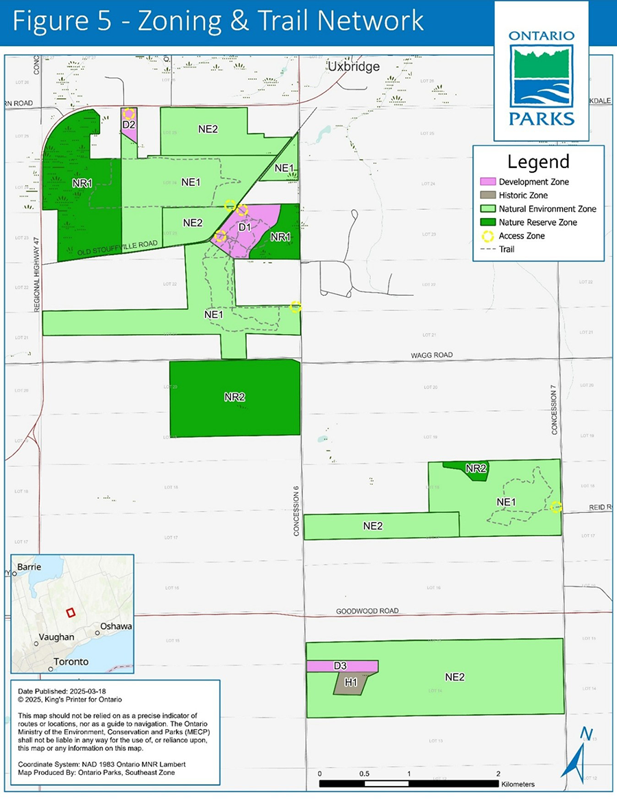 Figure 5 – Zoning and trail network