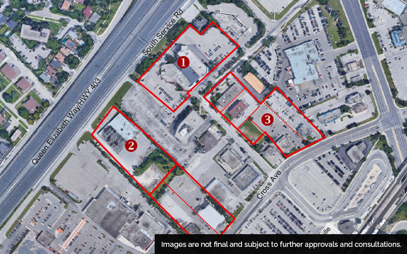 Conceptual design of the proposed Oakville transit-oriented community.