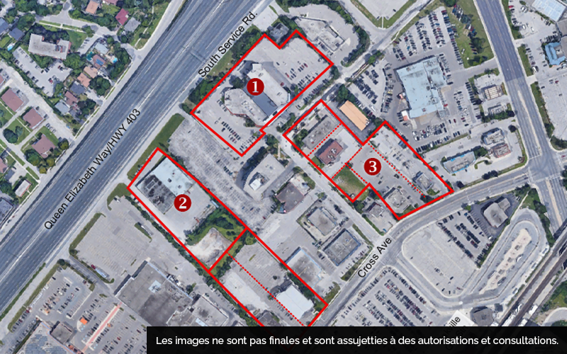 Conception provisoire de la communauté axée sur le transport en commun proposée de Oakville.