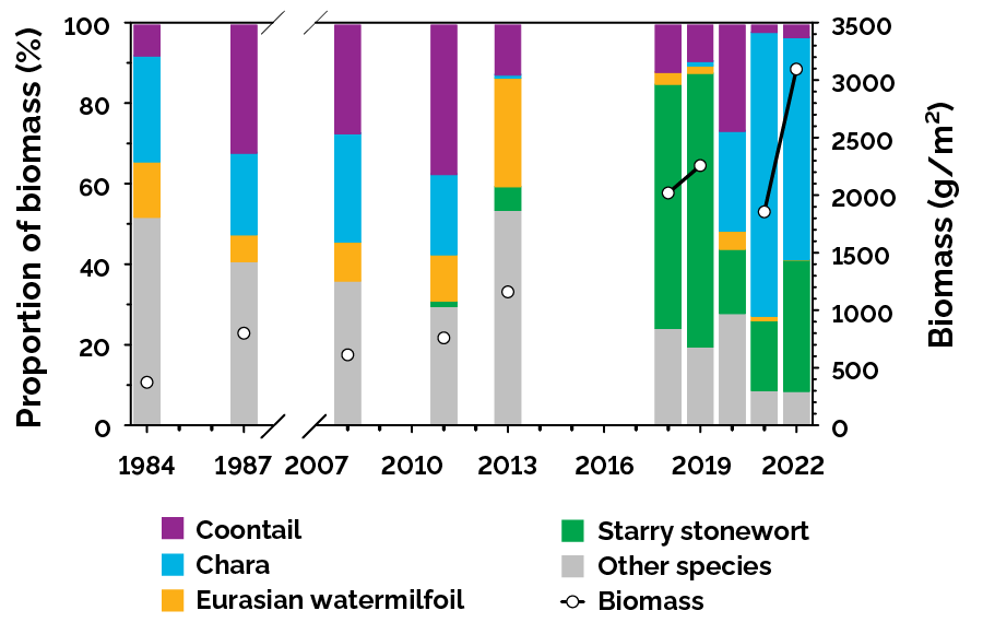 Changes in the macrophyte community in Cook’s Bay, Lake Simcoe, from 1984 to 2022