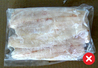 emballage inadéquat de poisson sans chair