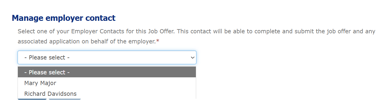 Screenshot illustrating the dropdown menu. 