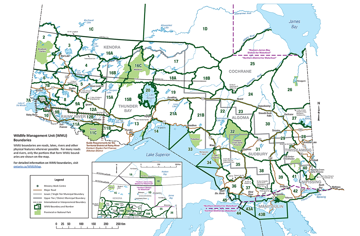 Wildlife Management Unit 3 map of Northern Ontario.