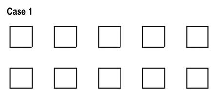 Diagram showing portable classrooms with 6 meters or more of distance between them.