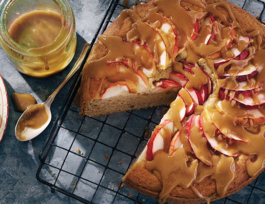 Apple Buttermilk Cake with Maple Syrup Glaze