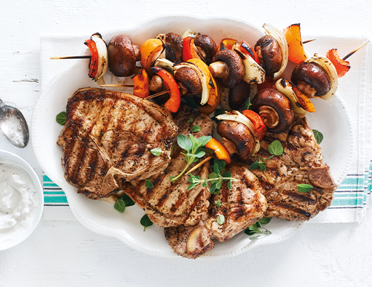 Grilled Pork Chops with Kebabs | Foodland Ontario