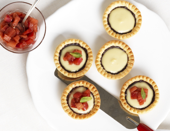 Rhubarb Custard Chocolate Tarts | Foodland Ontario