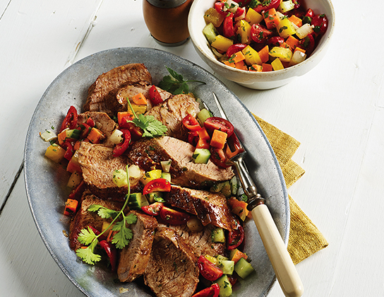 Roasted Pork Loin with Sweet Potato Salsa | Foodland Ontario