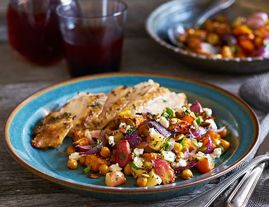 Sweet Potato, Chickpeas and Apples with Chèvre | Foodland Ontario